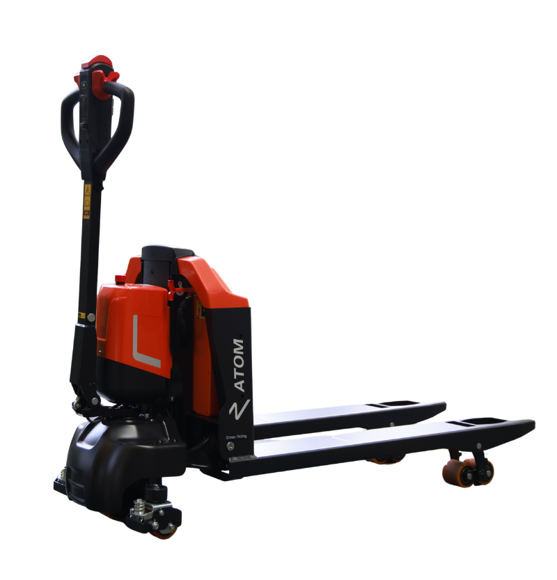Elektryczny wózek paletowyATOM PTE15Q2-B (WIDŁY 1150 mm) kółka boczne